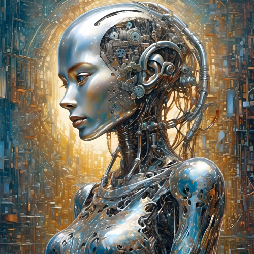Intelligence Artificielle générée, Femme, Robot